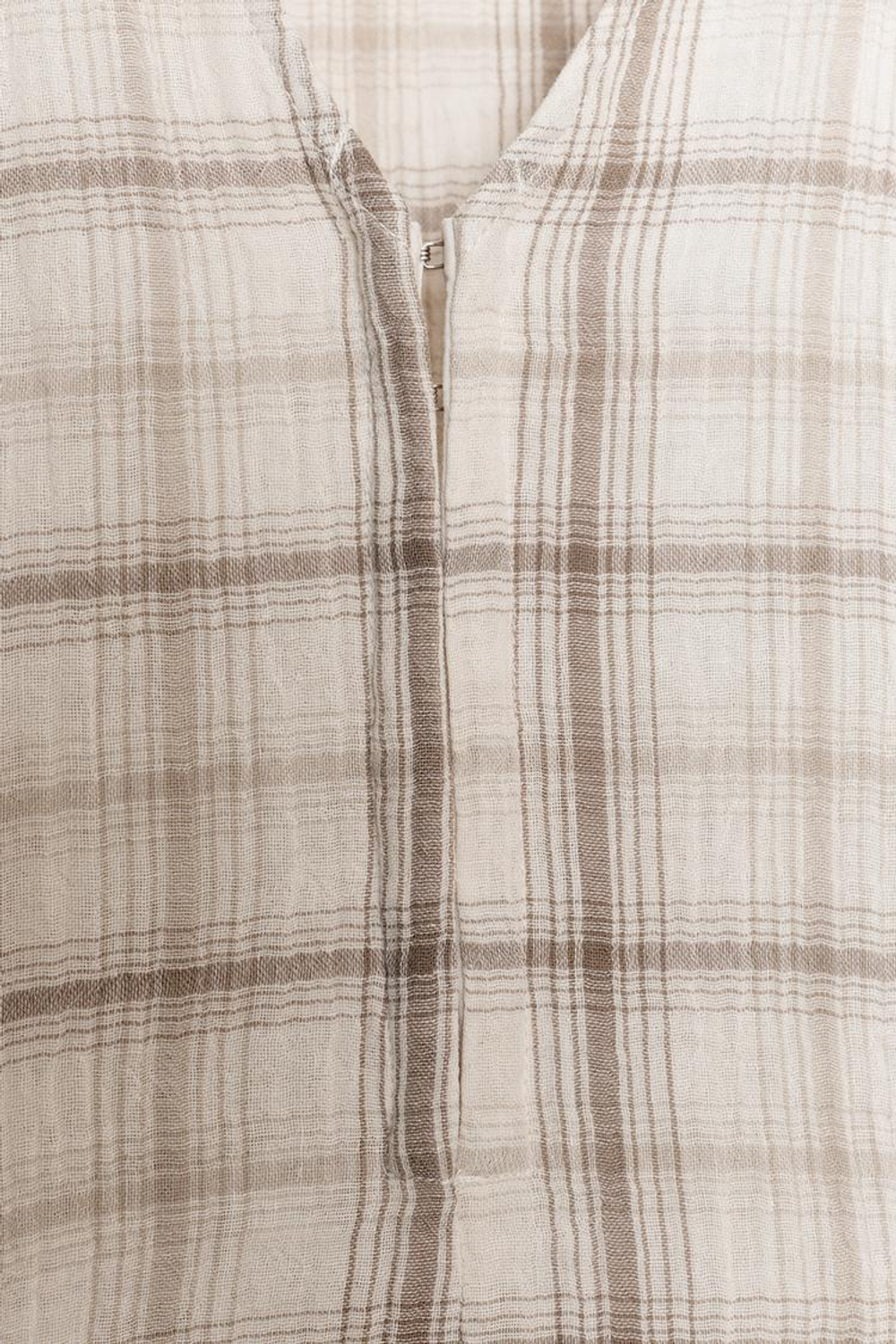 ZARA КОРОТКОЕ ПЛАТЬЕ В КЛЕТКУ, ЭКРЮ/БЕЖЕВЫЙ