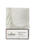 Сатиновая простынь на резинке EcoCotton 120х200 | бежевая