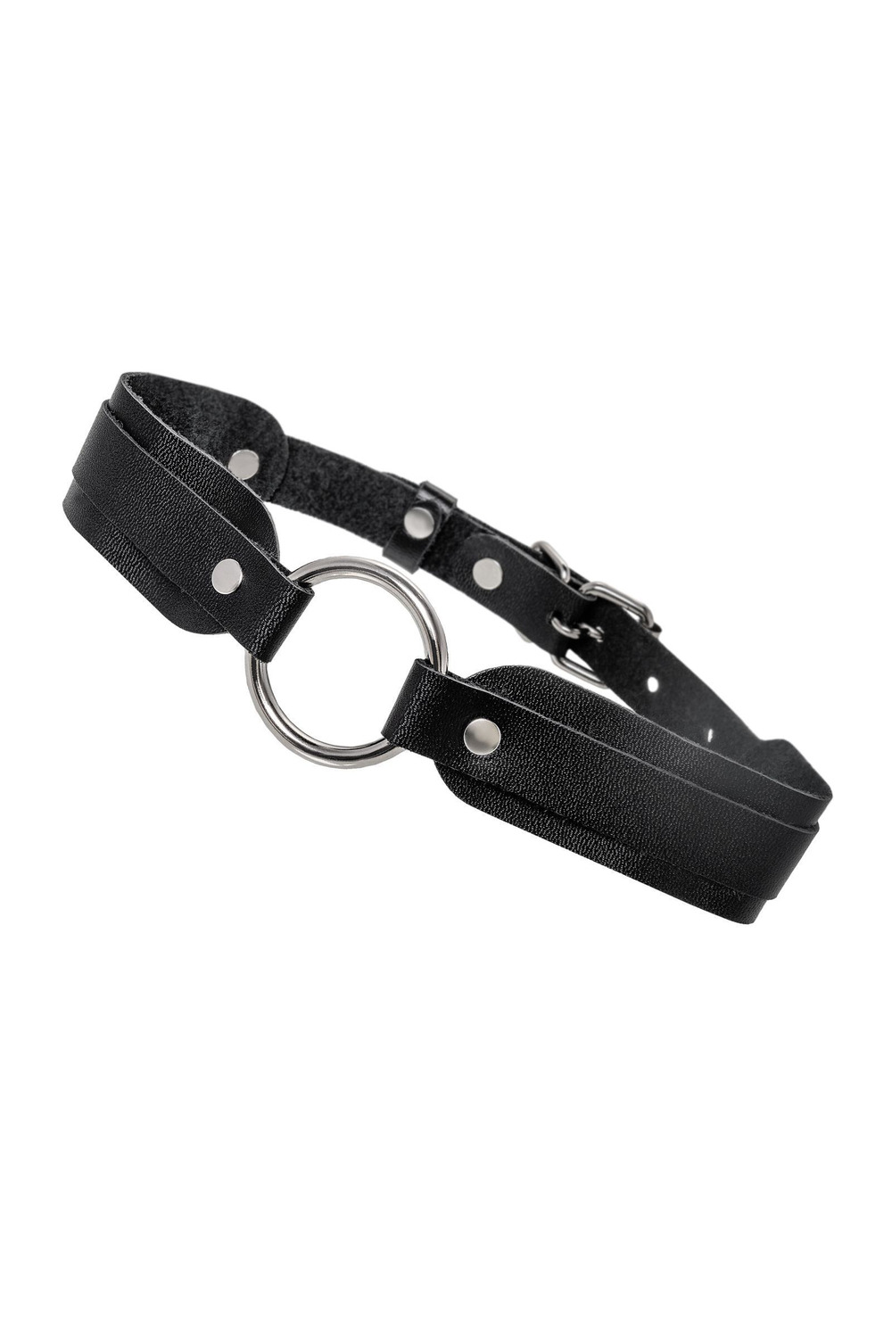 Черный кожаный чокер-ошейник со скруглёнными углами (Цвет: черный)