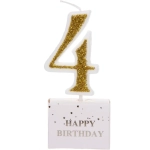 Свеча для торта Цифра Иллюзия «4» 9.5 см, золото