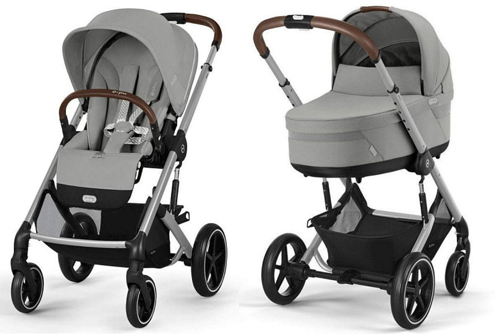 Коляска Cybex Balios S Lux SLV complete Cloud G Moon Black Plus 3 в 1 Stone Grey с дождевиками