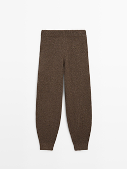 Massimo Dutti Вязаные брюки-баллоны, коричневый