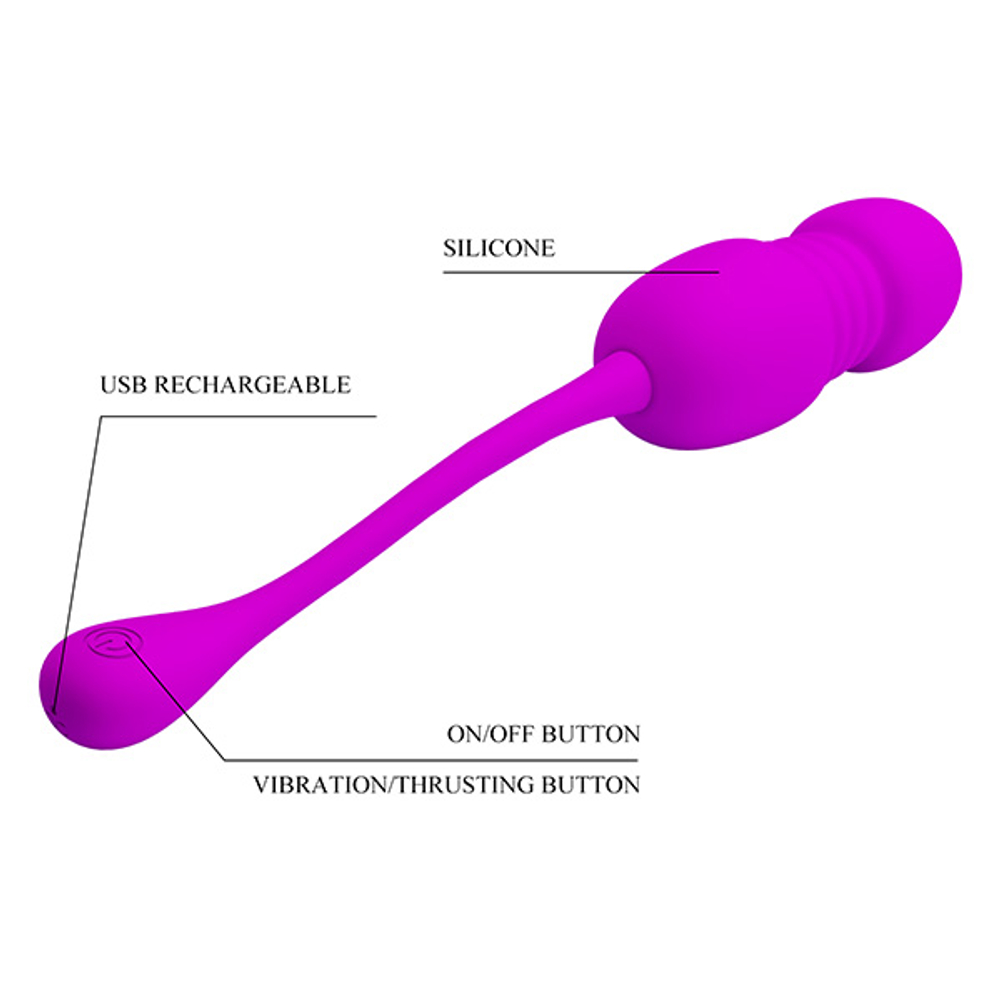 Лиловое виброяйцо с поступательными движениями Pretty Love Egg Vibrator Callieri Purple BI-014892