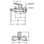 F6121179CP-01 BRAVAT REAL Смеситель для ванны с коротким изливом (к/к 4)