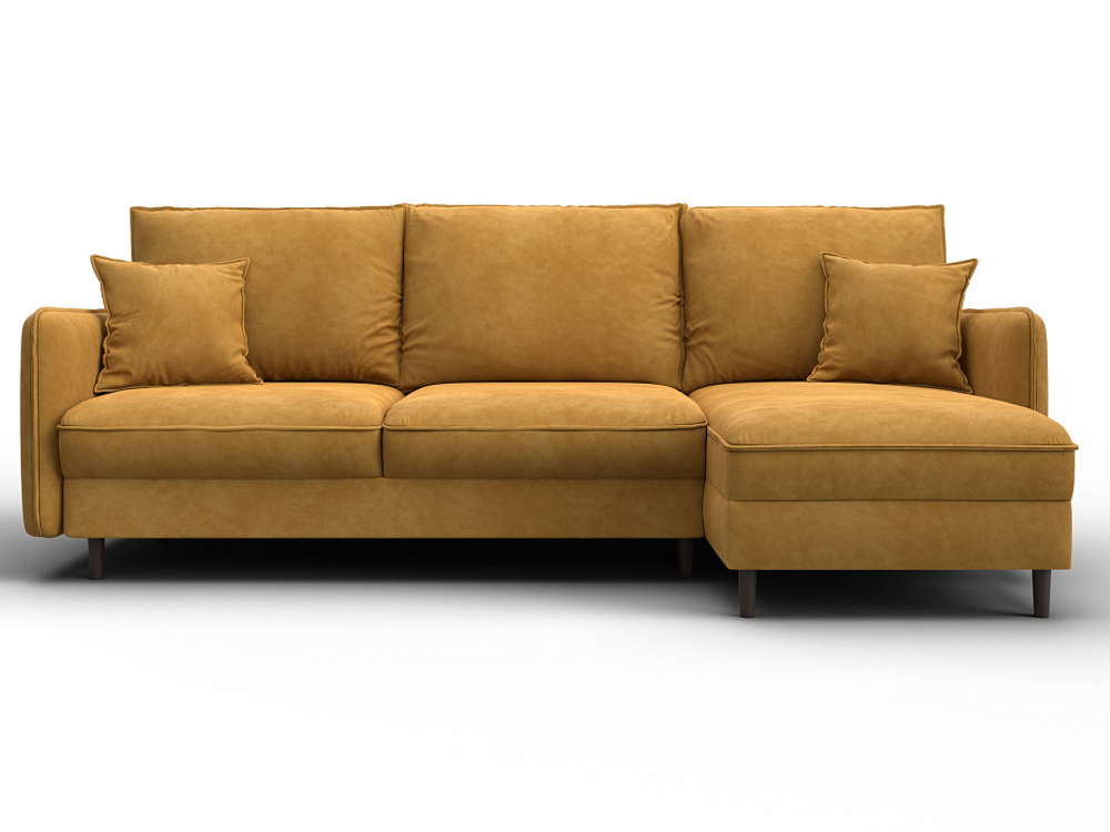 Диван угловой Лига-064 НПБ угол универсальный ВЕЛЮР BRUT 10 желтый