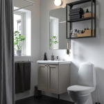 Комбинация для ванной - IKEA ENHET, 64х43х65 см, антрацит/серый, ЭНХЕТ ИКЕА