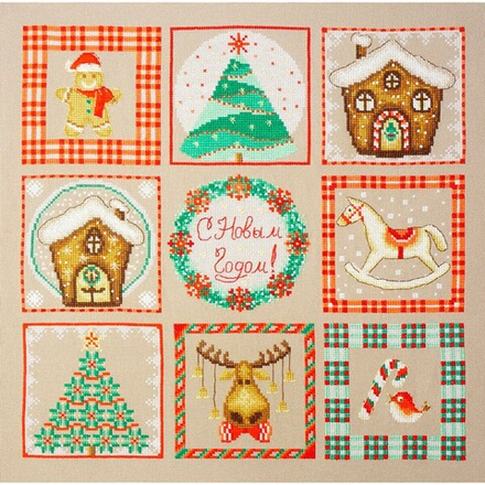 Набор для вышивания "Новогоднее настроение" 35 х 35 см (Россия)