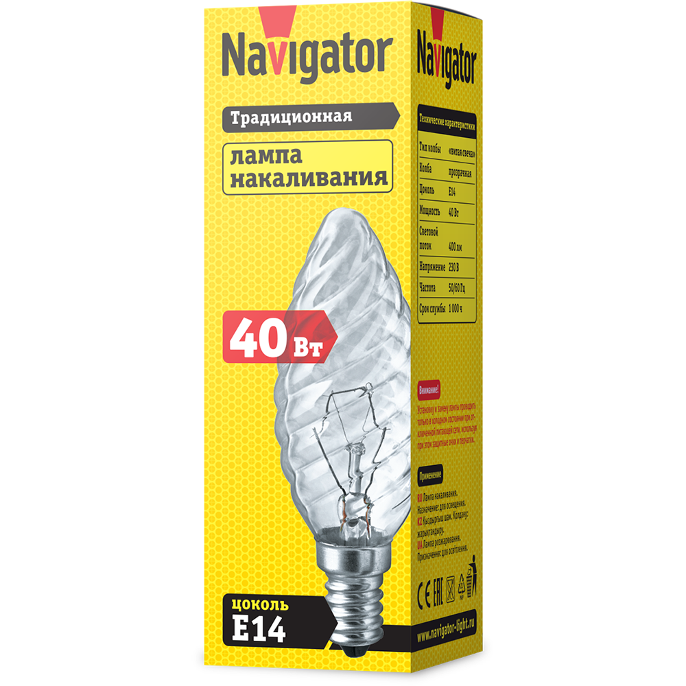 Лампа Navigator 94 332 NI-TC-40-230-E14-CL