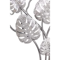 Консоль Monstera Deliciosa Wood (Монстера) Айс Античное серебро