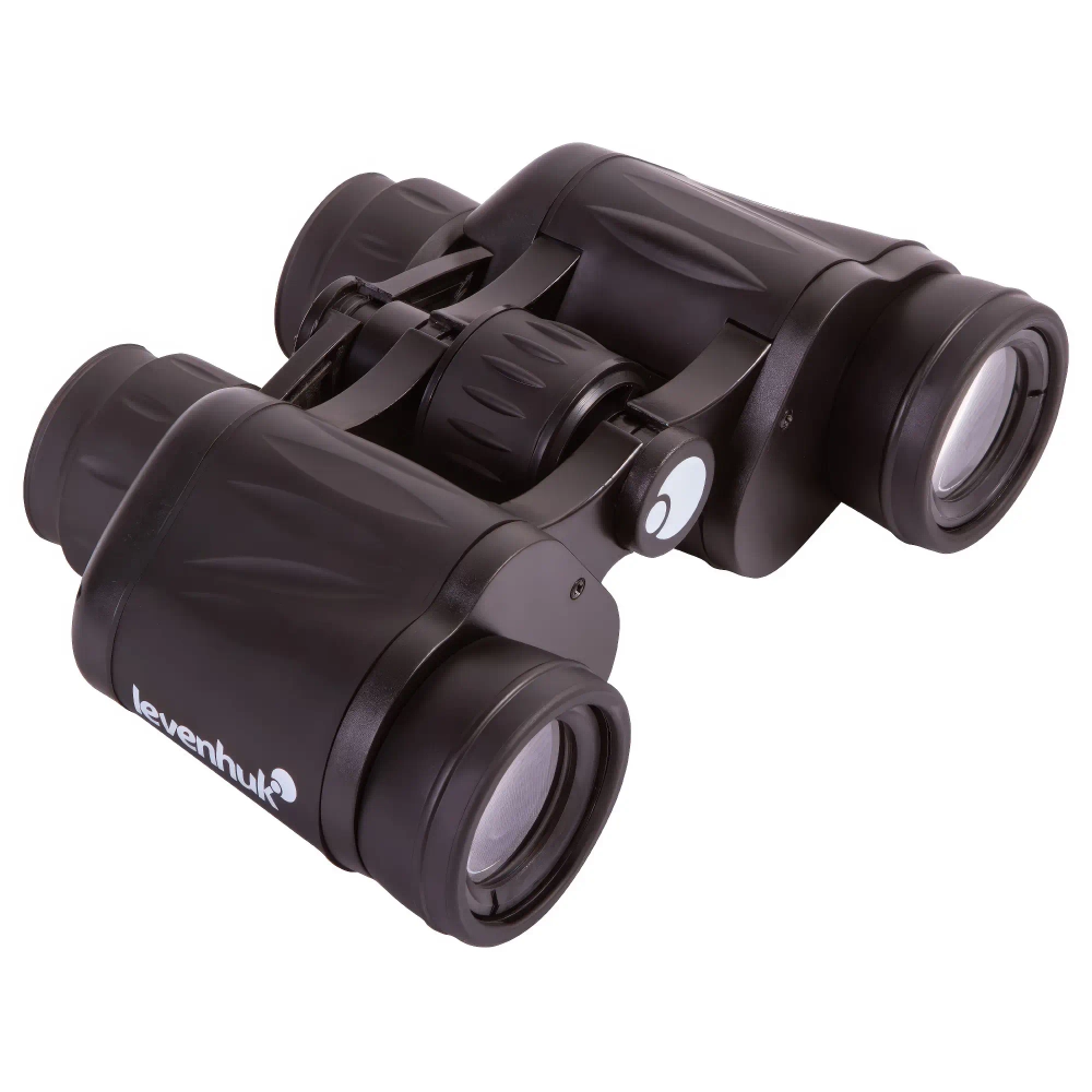 Бинокль Levenhuk Atom 8x30 - диагональный вид с логотипом