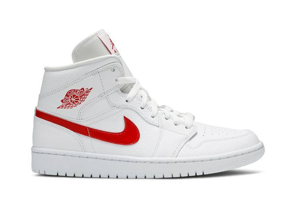 Кроссовки Jordan Air Jordan 1 Mid White University Red (Женская размерная сетка)