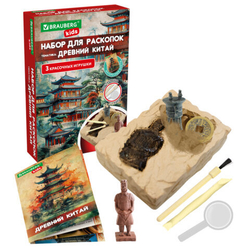 Набор для раскопок "Древний Китай" 16х23 см, инструменты, BRAUBERG KIDS, 665939