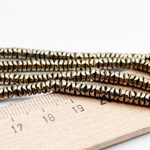 Гематит Рондель бусины (имитация), цвет золотисто-бронзовый, размер около 1,5*4 мм, цена за отрезок 19 см (1/2 нити)