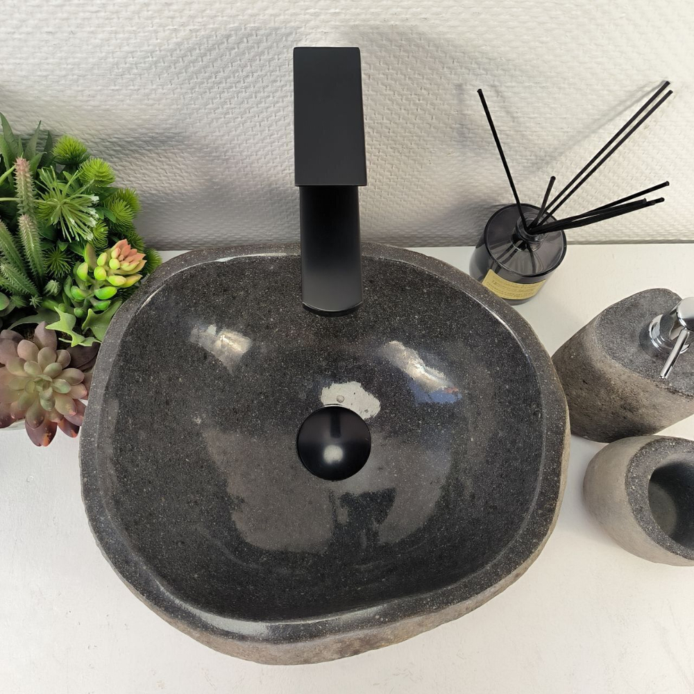 Каменная раковина из речного камня RS-05426 (36*31*15) 0855 из натурального камня
