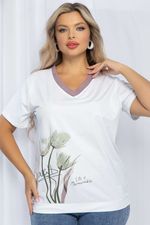 Блуза Лотус (бело-лиловая) Б13161-20М LT Collection