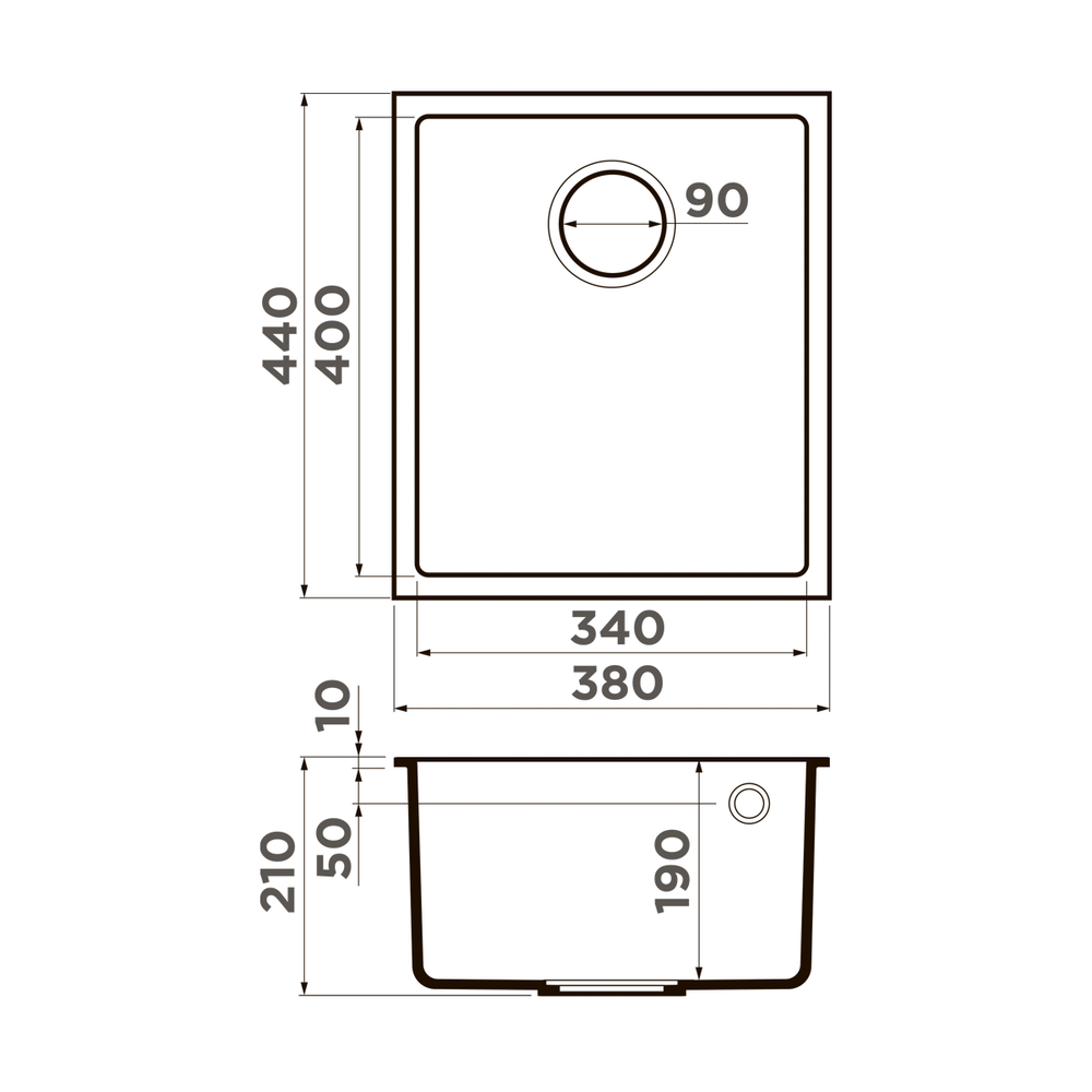 кухонная мойка Omoikiri Bosen 38-U-DC Tetogranit/темный шоколад