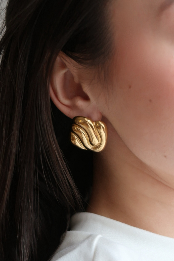 Серьги квадратной формы gold