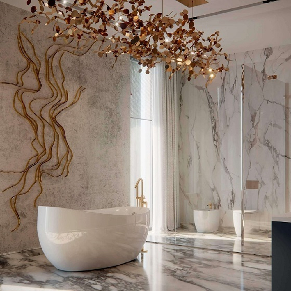 Напольный смеситель для ванны ALEXIA 368503SOC золотой