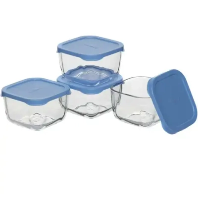 Набор стеклянных контейнеров 4шт 275мл «SNOW BOX» 53223BL