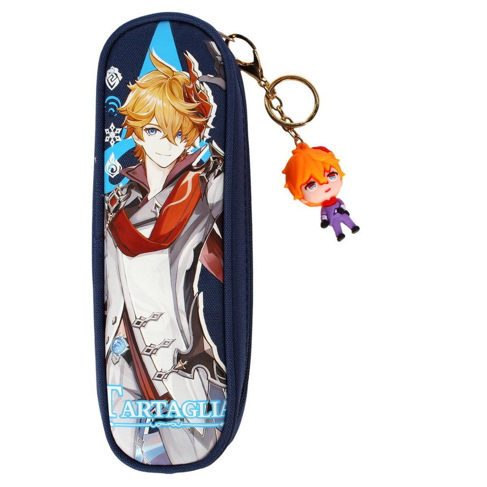 Пенал "Геншин Импакт 2" с брелоком, 22,5*7,5*6,5см, 4 дизайна микс, С-40291