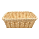 Корзина настольная квадратная "Полиротанг", Д240 Ш240 В75, светло-бежевый