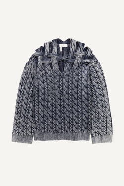 H&M - Glenn Martens Свитер с ажурной вязкой, синий