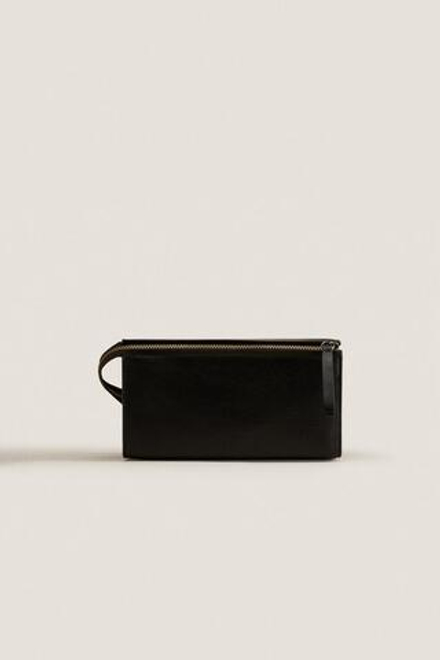 ZARA HOME МАЛЕНЬКАЯ КОЖАНАЯ КОСМЕТИЧКА, ЧЕРНЫЙ