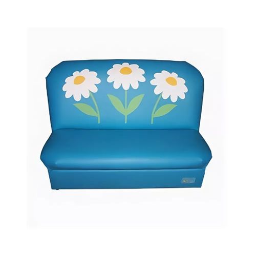 Диван детский "Аппликация" Ромашки голубой