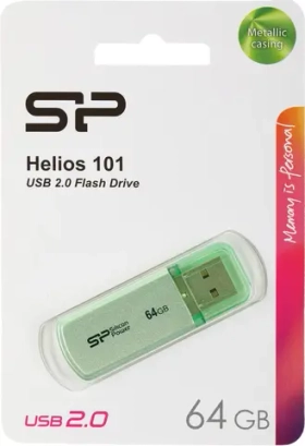 Флешка USB Silicon Power Helios 101 64ГБ, USB2.0, зеленый