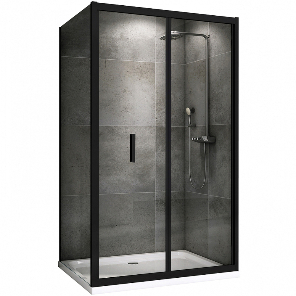 Душевой уголок Abber Sonnenstrand 120x80 AG07120B-S80B профиль Черный стекло прозрачное