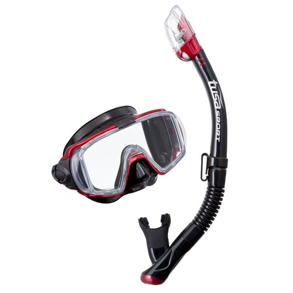 Набор маска+трубка в сумке TUSA Sport UCR-3125 Black Series черный/красный