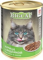 Зоогурман BIG CAT Sterilized влажный корм для стерилизованных кошек консервированный, с курицей и индейкой 350 г