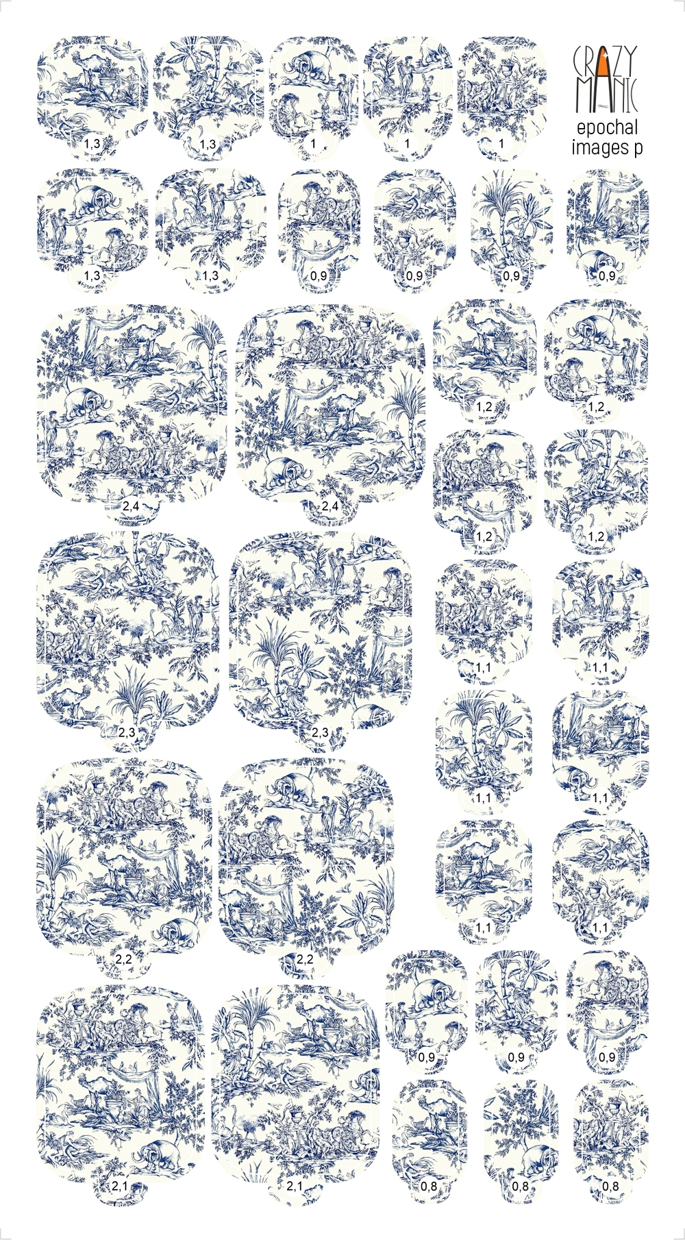 Crazy Manic Плёнки для ногтей для педикюра epochal images p