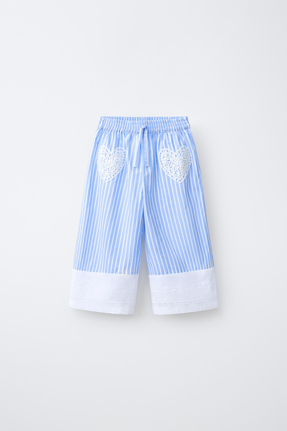 ZARA БРЮКИ В ПОЛОСКУ, СИНИЙ