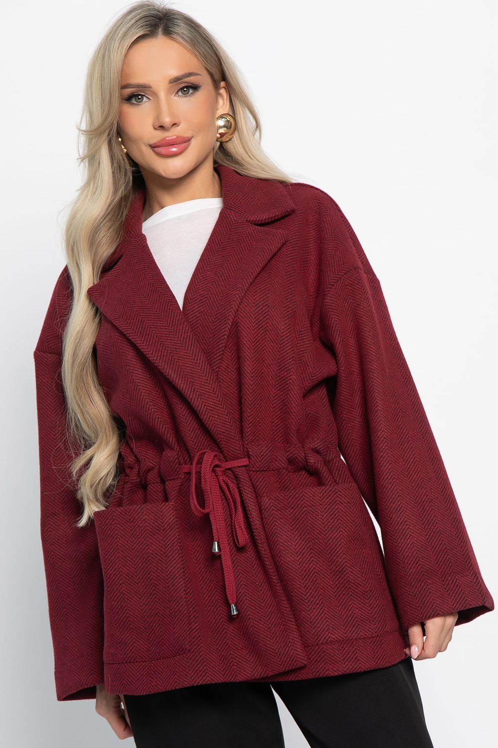 Пальто-пиджак (бордо) Б15083-7М LT Collection
