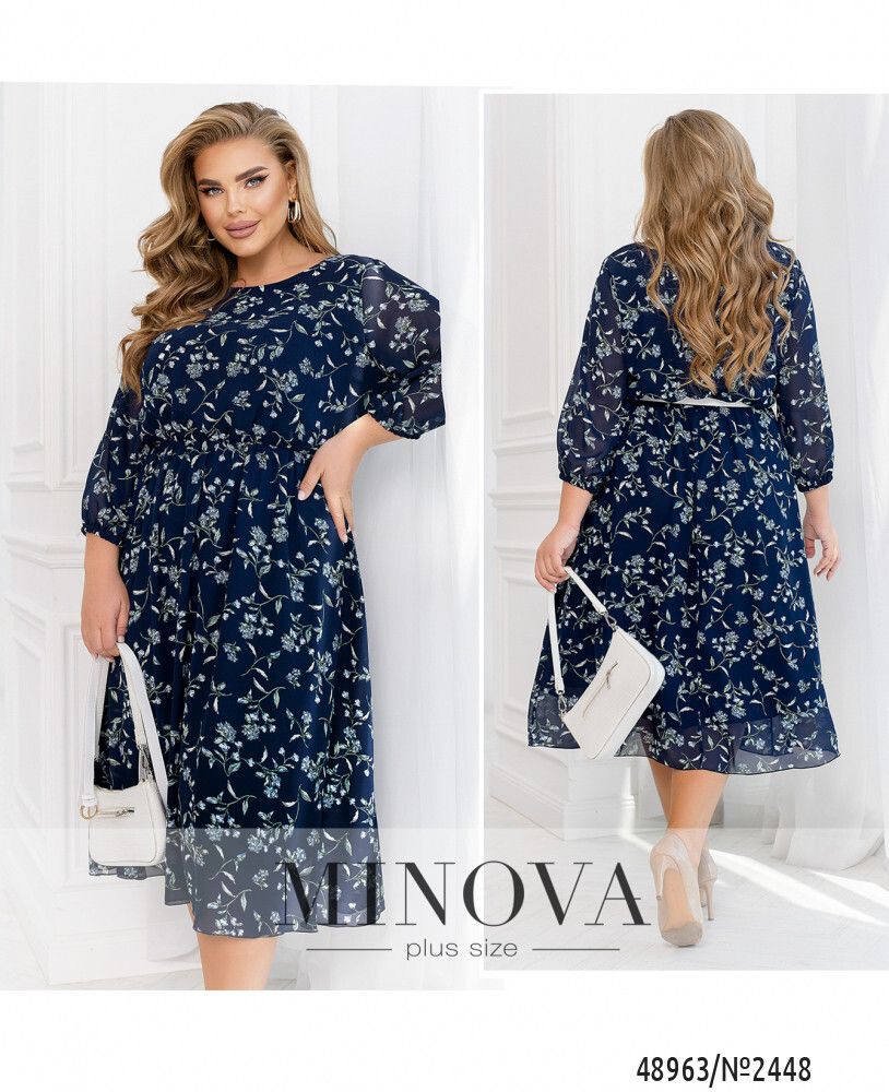 Платье 2448-темно-синий Minova
