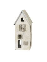 Декоративный подсвечник "Домик" средний античный крем 11,5x11,5xH26 см CAMPO Home & Garden