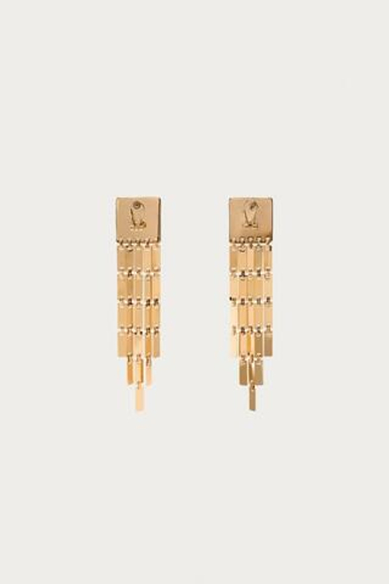 ZARA X MARISA BERENSON КВАДРАТНЫЕ СЕРЬГИ С БАХРОМОЙ , ЗОЛОТИСТЫЙ