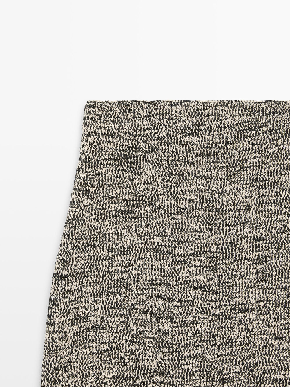 Massimo Dutti Вязаная юбка с бахромой, черный