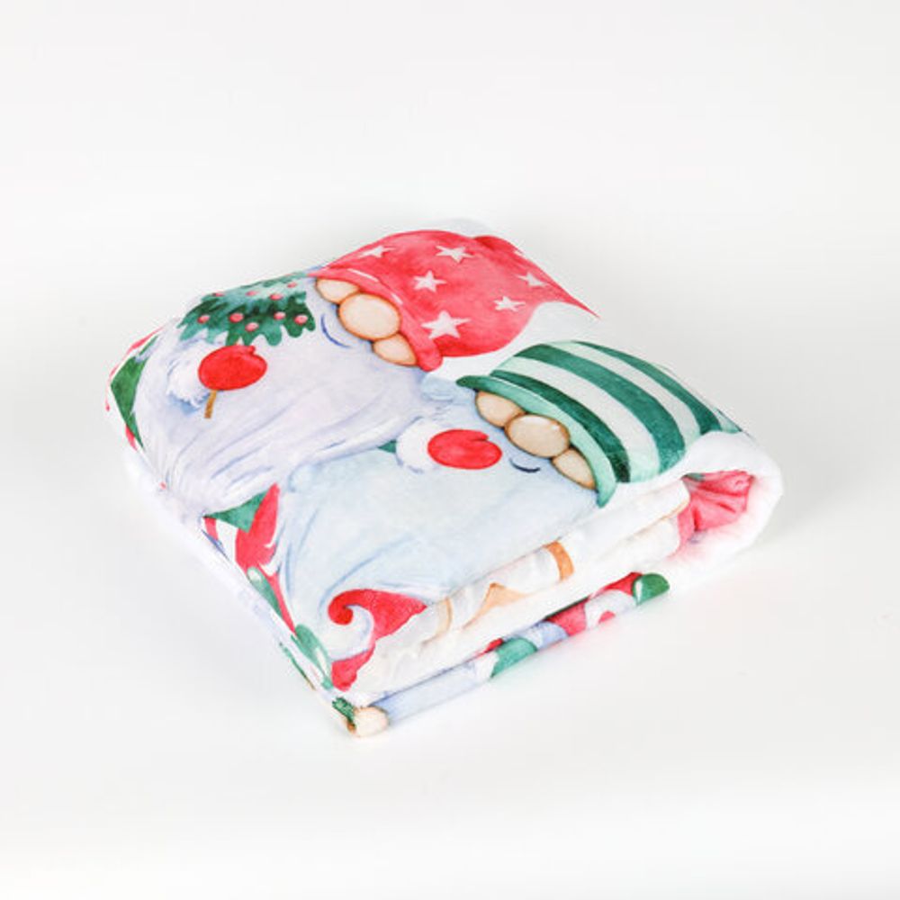 Плед новогодний 200х220 см, "Гномики", полиэстер, 210 г/м2, ЗОЛОТАЯ СКАЗКА, 592532