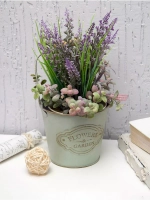 Винтажное металлическое кашпо с ручкой 23,5*13 см