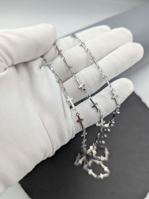 Цепь крестики нержавеющая сталь, 50см