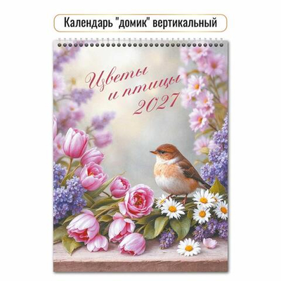 Календарь-домик вертикальный 2027 "Цветы" 10088 (Квадра)