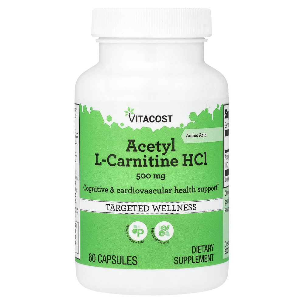 Vitacost, Acetyl L-Carnitine HCl, 500 mg, 60 Capsules