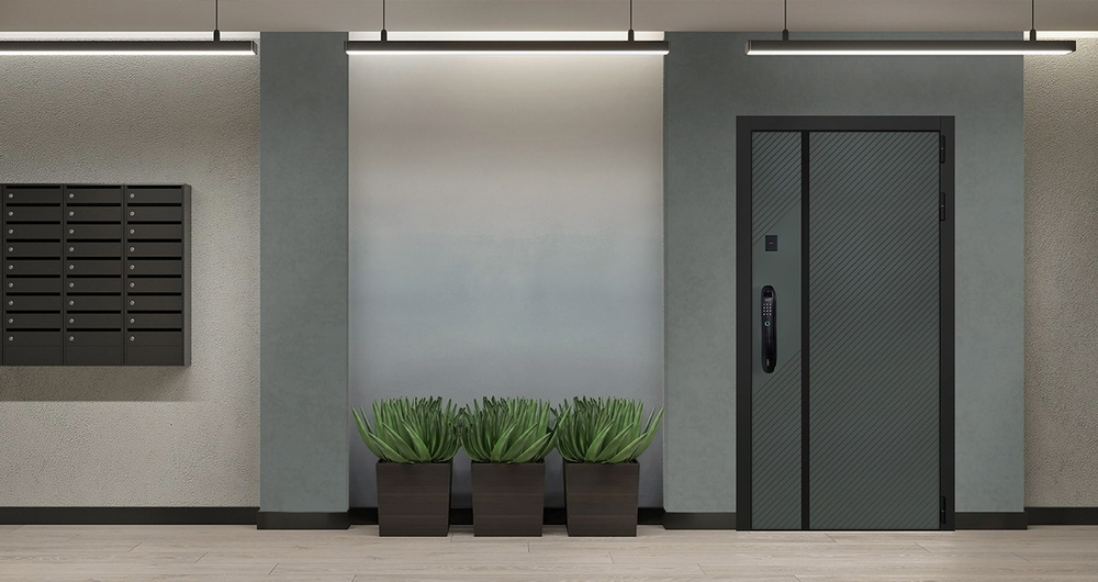 Стальная дверь "Лион" (биометрический замок Smart lock DZ 888). Заказная модель.