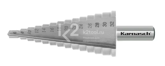 Ступенчатое сверло Ø 6-32 мм, Karnasch, арт. 21.3032