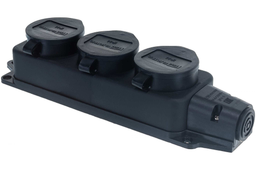 Колодка 3-гнезда с заглушками 2Р+РЕ 16А 250В IP44 материал каучук TDM SQ0612-0008