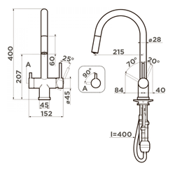 Кухонный смеситель Omoikiri Akita-S-C