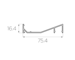 Профиль накладной алюминиевый для карниза LC-LPK-1675-2 Anod