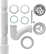 СИФОН ДЛЯ ДУШЕВОГО ПОДДОНА УЗКИЙ ПРЯМОТОЧНЫЙ 1 1/2Х40 AQUANT 40Х40/50